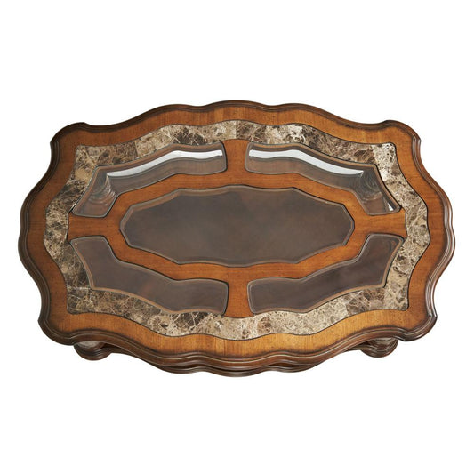 AICO by Michael Amini - Villa Valencia Rect. Cocktail Table in Classic Chestnut - 72201-55 veiw 2