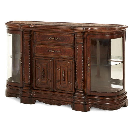 AICO by Michael Amini - Windsor Court Sideboard and Mirror in Vintage Fruitwood - 70007-67-54 veiw 2