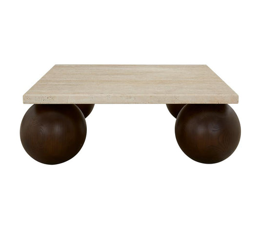 Alder & Tweed - Atlas Warm Travertine Solid Oak Wood Square Modern Coffee Table - AT9370-DKC/WMT veiw 2