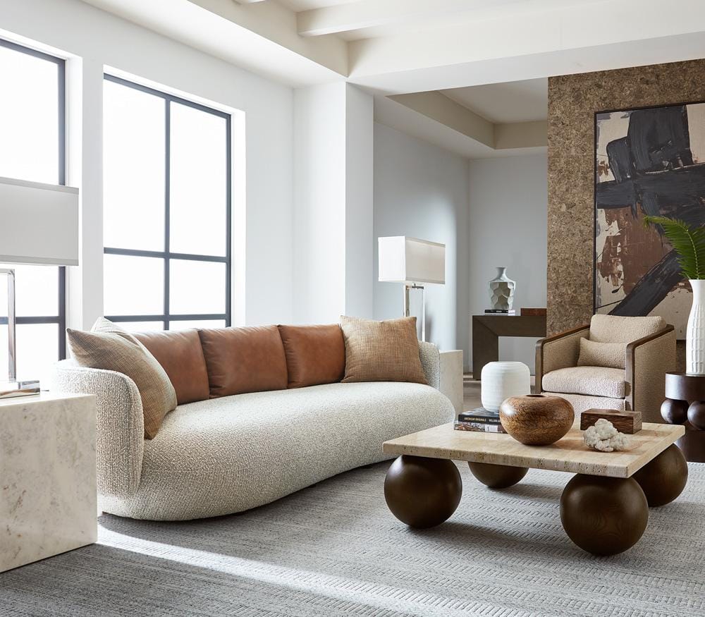 Alder & Tweed - Bond Upholstered Oyster Beige Fabirc Contempry design 101in Sofa - AT10211-ORB veiw 6