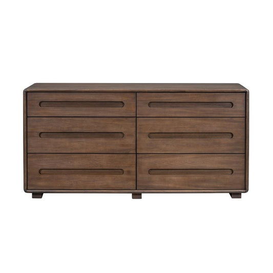 Alder & Tweed - Cameron Acia Wood Veneer Mocha Finish, Finger-Puller Modern 68in Dresser - AT30320-MMC veiw 2