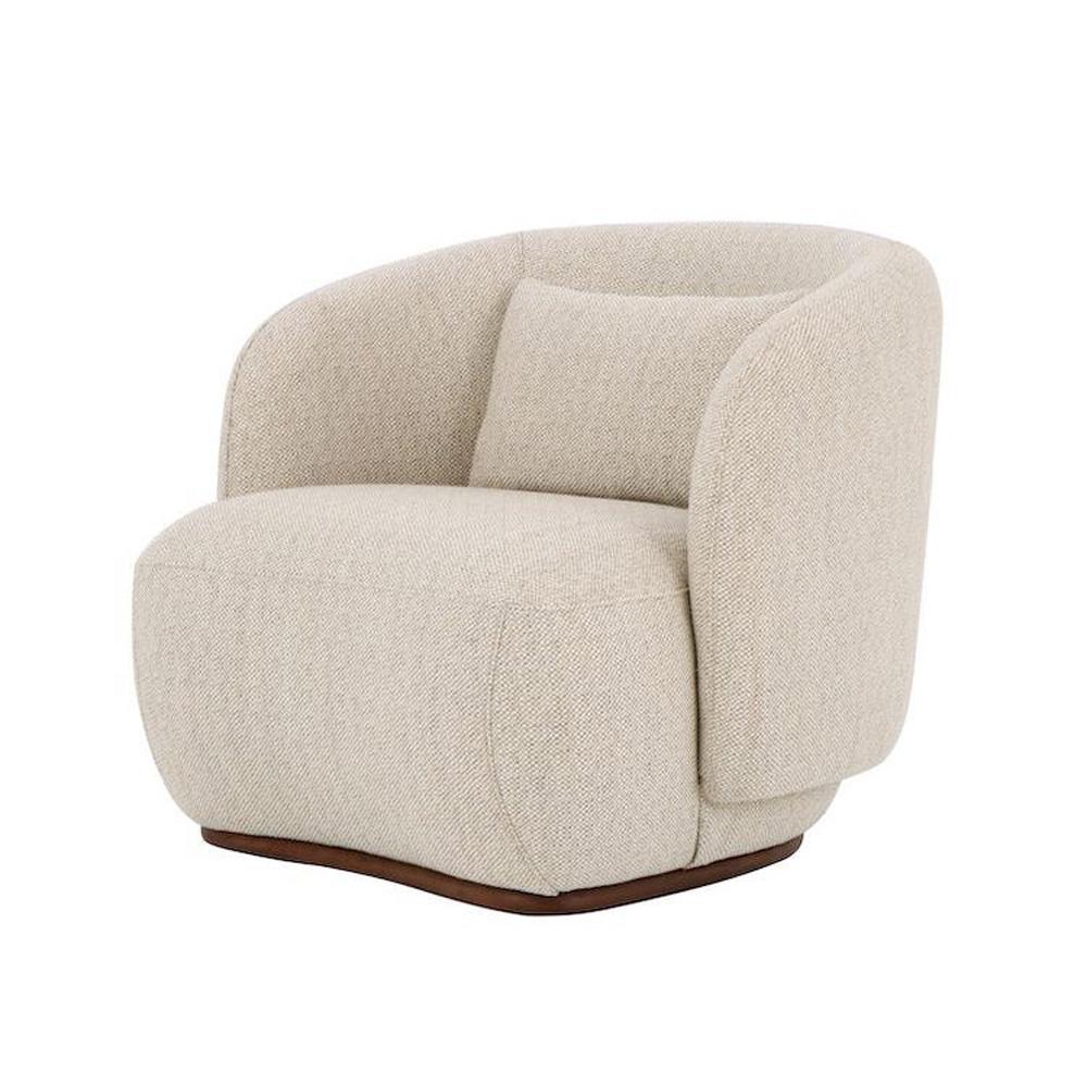 Alder & Tweed - Chloe Upholstered Accent Swivel Chair Woven Wheat Perf ...