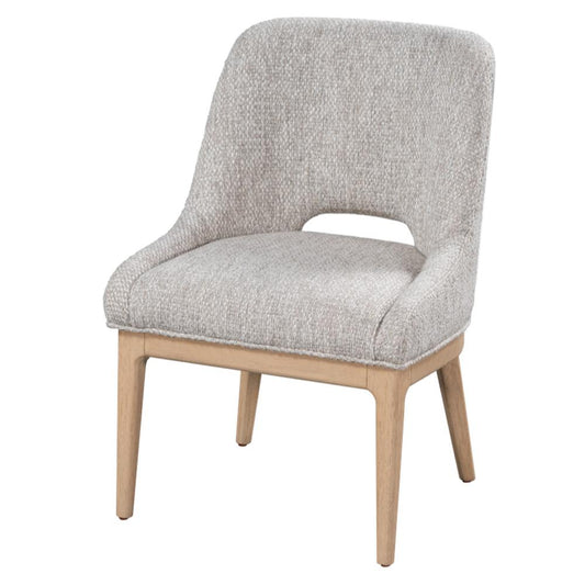 Alder & Tweed - Cove Polyester Upholstered with Solid Oak Frame and Raw Finish Grey 33.5in Dining Chair - (Set of 2) - AT955-FTL veiw 2