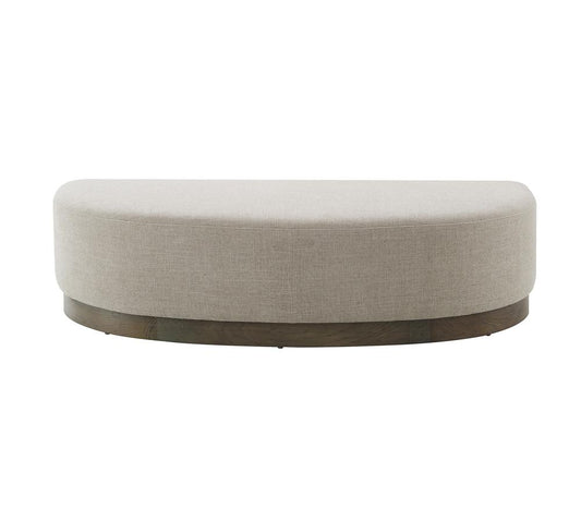 Alder & Tweed - Emery Upholstered Titan Tan Fabric Stone Wood Finish Popular Frame Modern Design 60.25in Curved Bench - AT9829-TTN/DDS veiw 2