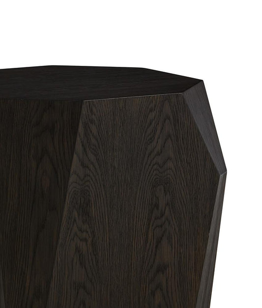 Alder & Tweed - Haden Solid Wood with Oak Veneer Dark Cinder Geometric Modern Design 18.5in End Table - AT9269-DKC veiw 2