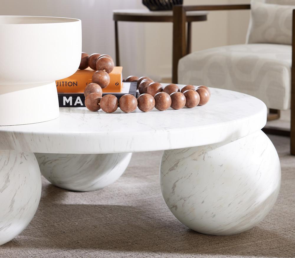 Alder & Tweed - Jules Marble Concrete Three Leg 39.5in Coffee Table - AT9367-MBC veiw 6