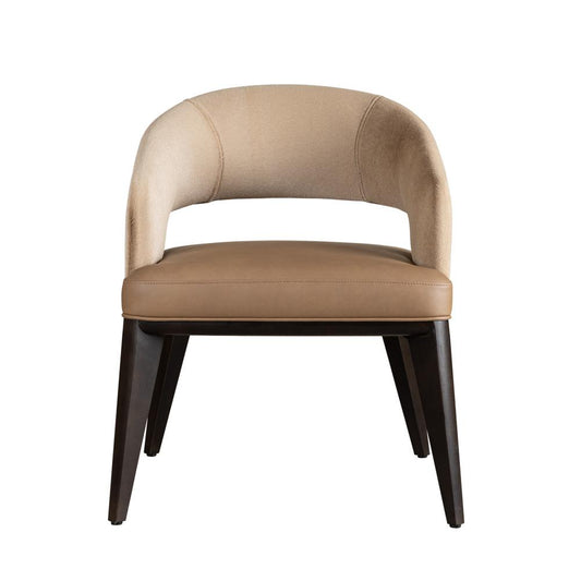 Alder & Tweed - Lawson Upholstered Dining Chair Golden Latte Toasted Butterscotch Fabric Medium Cinder Wood Finish - (Set of 2) - AT993-GDL/TDB veiw 2