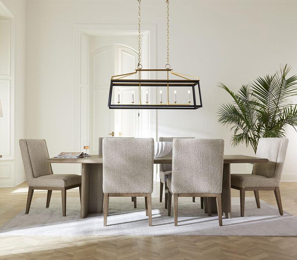 Alder & Tweed - Randall Solid Wood with Oak Veneer Dusted Stone Wood Finish 96.5in Dining Table - AT60095-DDS veiw 4