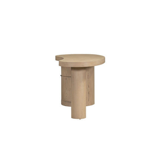 Alder & Tweed - Rory Solid Oak with Raw Finish Cylinder Base with Curved Design 64in Desk - AT106-RWO veiw 2