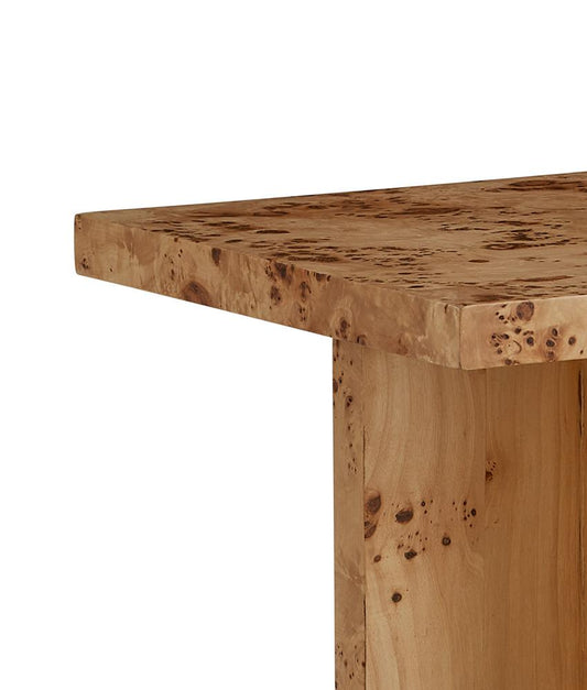 Alder & Tweed - Stowe Solid Wood with Poplar Veneer Toasted Burl Wood Finish End Table - AT9264-TSB veiw 2