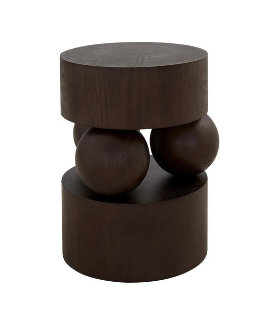Alder & Tweed - Taos Cinder Brown Finish Oak Wood Contempory Design 18in End Table - AT9267-DKC veiw 2