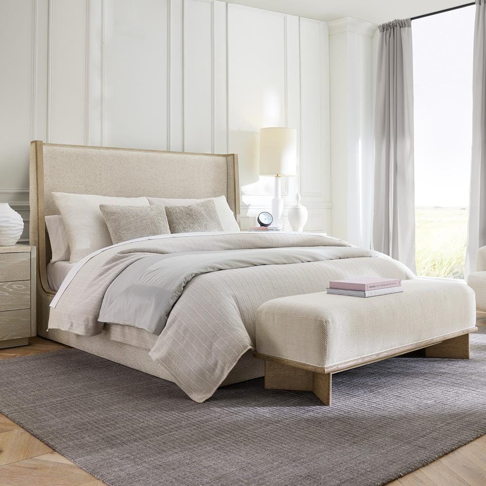 Alder & Tweed - Warner Polyester Upholstered with Solid Poplar Beige Queen Bed - AT40270Q-BBM/WDS veiw 6
