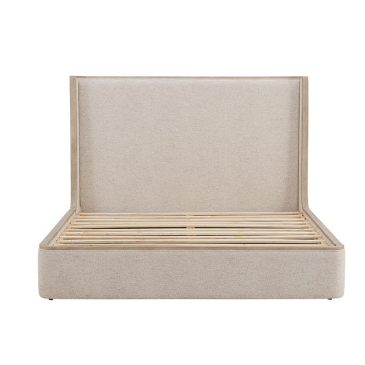 Alder & Tweed - Warner Upholsterd Beige Fabric Natural Poplar Modern Elegance Queen Bed - AT40270K-BBM/WDS veiw 2