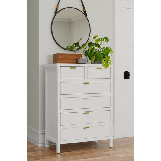 Alpine Furniture - Carmel 6 Drawer Chest, White - JR-W-05 veiw 2