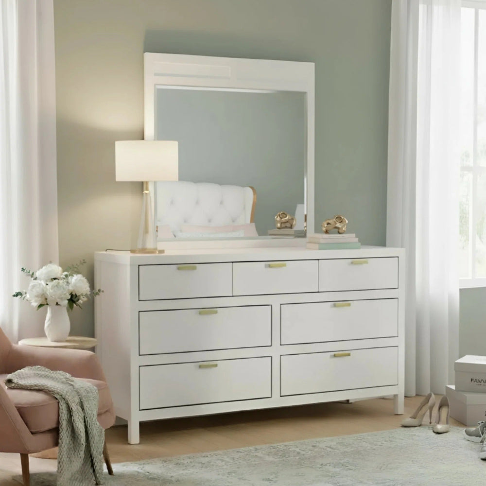 Alpine Furniture - Carmel Mirror, White - JR-W-06 view 3