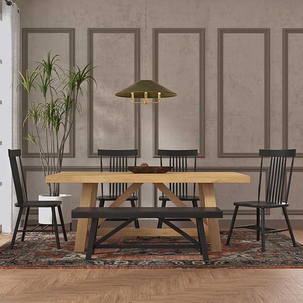 Alpine Furniture - Eleanor Trestle Dining Table, Natural - 3466-01 veiw 7