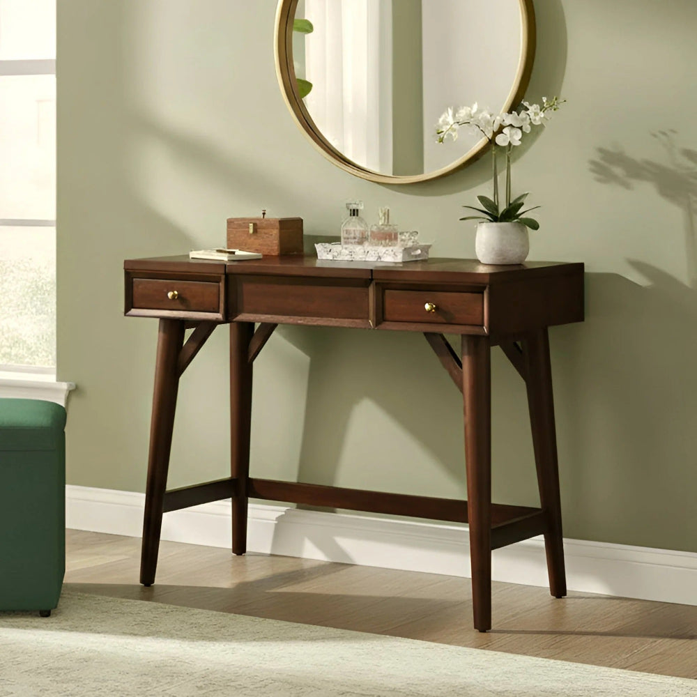 Alpine Furniture - Flynn Bedroom Vanity, Walnut - 966WAL-19 view 9