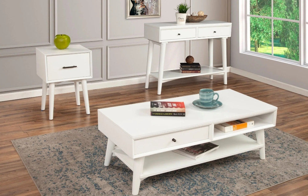 Alpine Furniture - Flynn Coffee Table, White - 966-W-61 view 6
