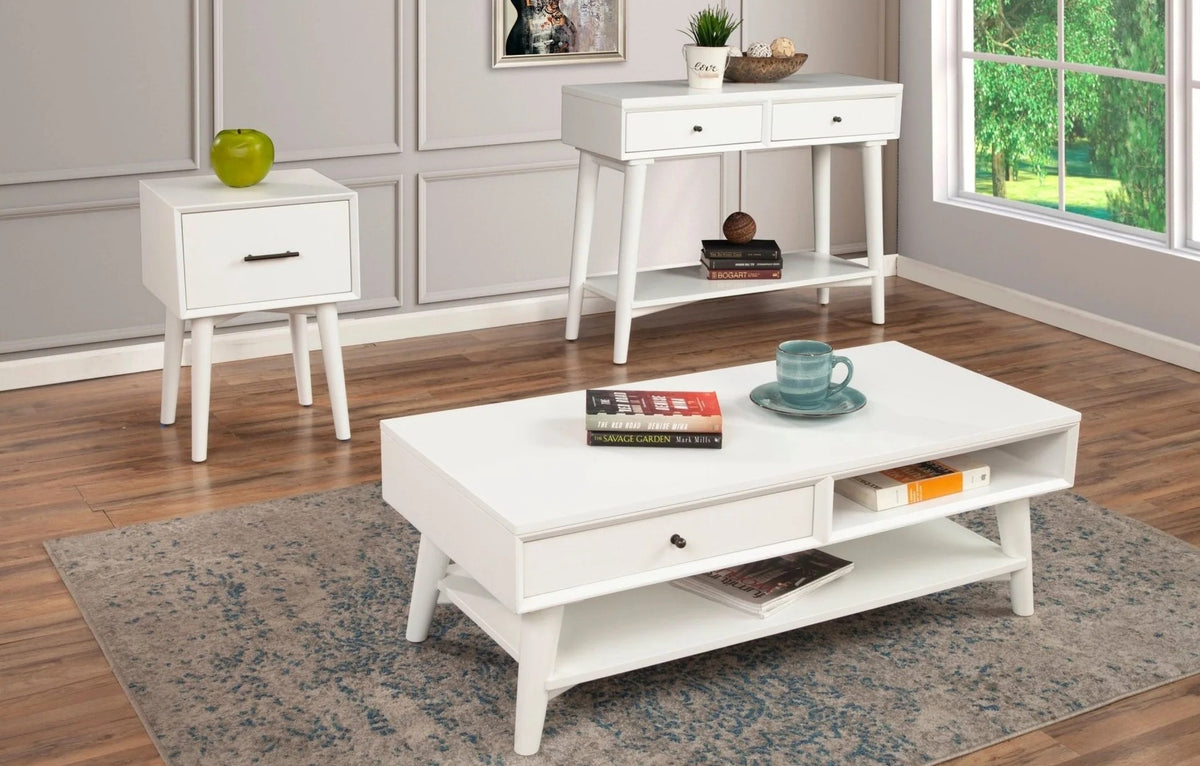 Alpine Furniture - Flynn Console Table, White - 966-W-63 view 8
