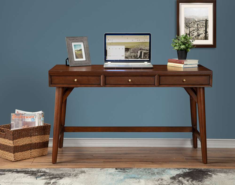 Alpine Furniture - Flynn Large Desk, Walnut - 966WAL-66 veiw 2