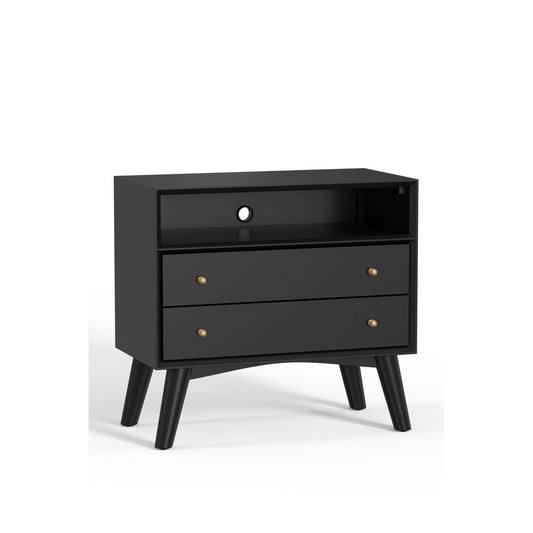 Alpine Furniture - Flynn Large Nightstand, Black - 966BLK-22 view 2