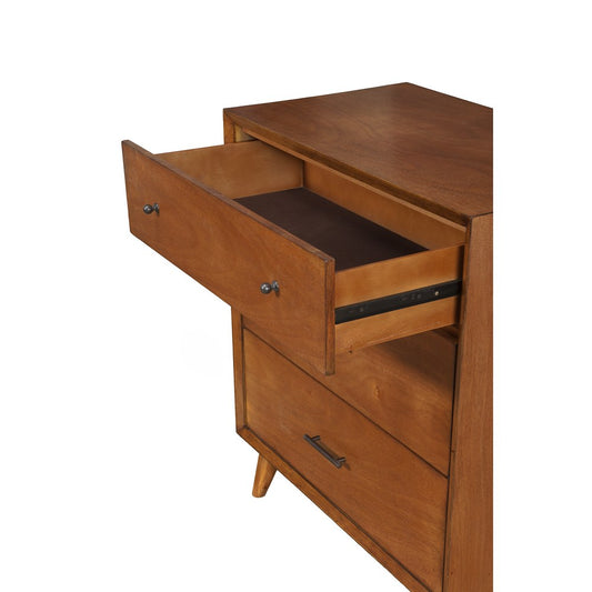 Alpine Furniture - Flynn Mid Century Modern 3 Drawer Small Chest, Acorn - 966-04 view 2