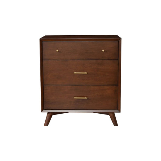 Alpine Furniture - Flynn Mid Century Modern 3 Drawer Small Chest, Walnut - 966WAL-04 view 2