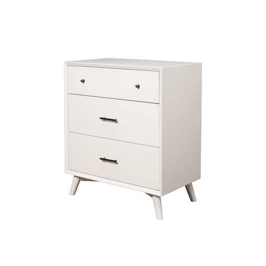 Alpine Furniture - Flynn Mid Century Modern 3 Drawer Small Chest, White - 966-W-04 view 2
