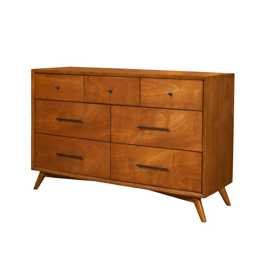Alpine Furniture - Flynn Mid Century Modern 7 Drawer Dresser, Acorn - 966-03 view 2