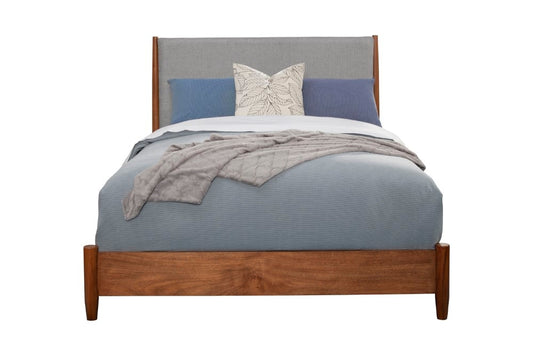 Alpine Furniture - Flynn Mid Century Modern Two Tone California King Panel Bed, Acorn/Grey - 999-07CK veiw 5