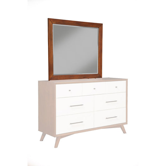 Alpine Furniture - Flynn Mid Century Modern Two Tone Mirror, Acorn/White - 999-06 view 2