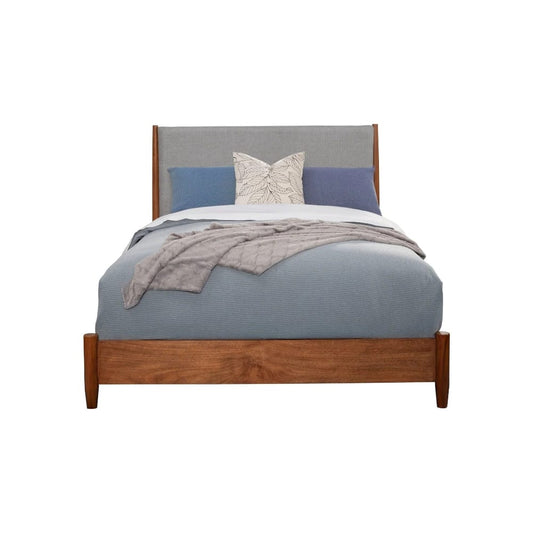 Alpine Furniture - Flynn Mid Century Modern Two Tone Standard King Panel Bed, Acorn/Grey - 999-07EK view 2