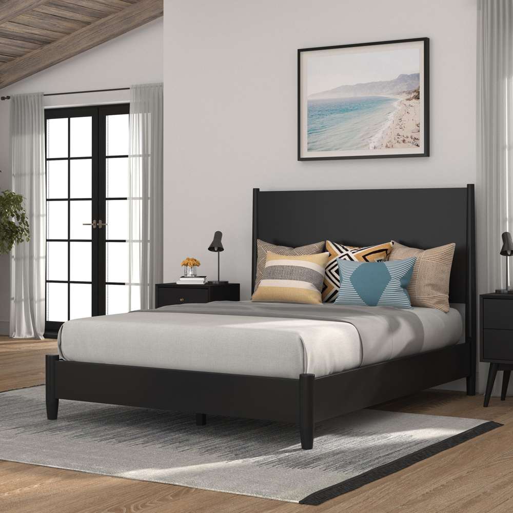 Alpine Furniture - Flynn Queen Platform Bed, Black - 766BLK-01Q veiw 4