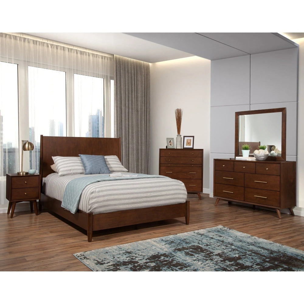 Alpine Furniture - Flynn Queen Platform Bed, Walnut - 766WAL-01Q view 12