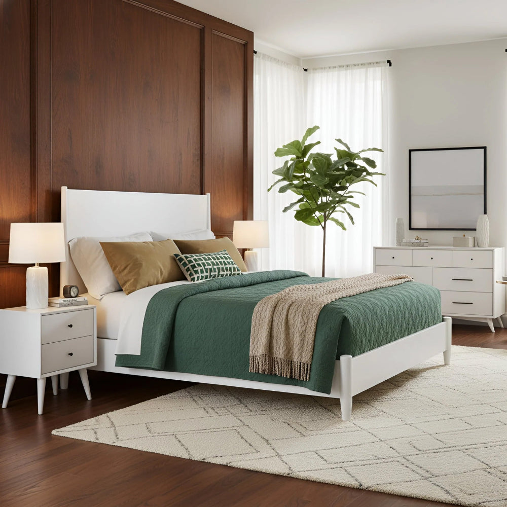 Alpine Furniture - Flynn Queen Platform Bed, White - 766-W-01Q view 5