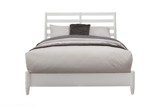 Alpine Furniture - Flynn Retro Queen Bed, w/ Slat Back Headboard, White - 1066-W-21Q veiw 3