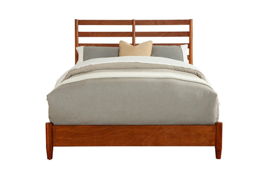 Alpine Furniture - Flynn Retro Queen Bed, w/Slat Back Headboard, Acorn - 1066-21Q view 2