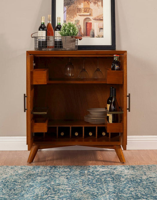 Alpine Furniture - Flynn Small Bar Cabinet, Acorn - 966-17 view 2