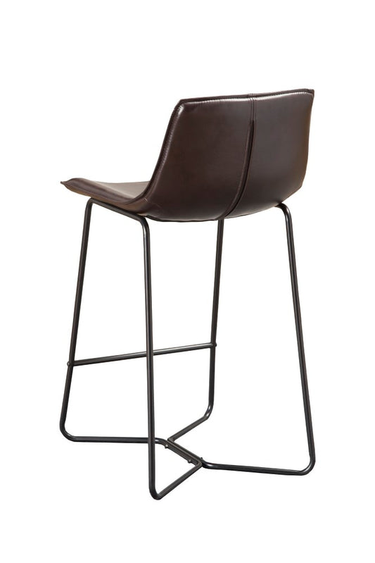 Alpine Furniture - Live Edge Bonded Leather Pub Chairs, Dark Brown (Set of 2) - 1968-43 veiw 3