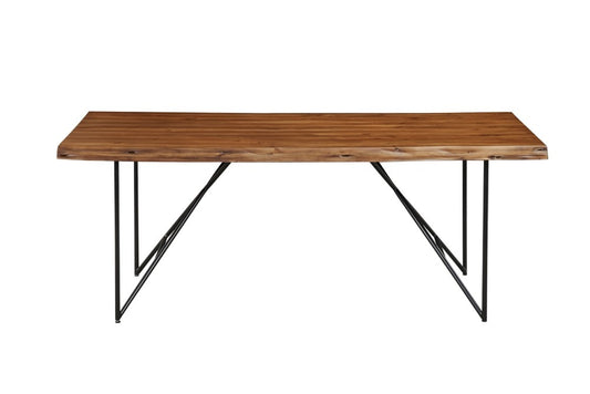 Alpine Furniture - Live Edge Solid Wood Dining Table, Light Walnut - 1968-01 veiw 1