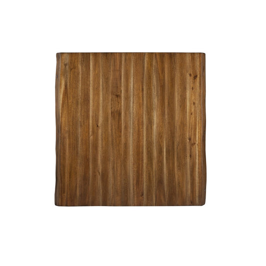Alpine Furniture - Live Edge Solid Wood Pub Table w/Metal Legs, Light Walnut - 1968-48 view 2