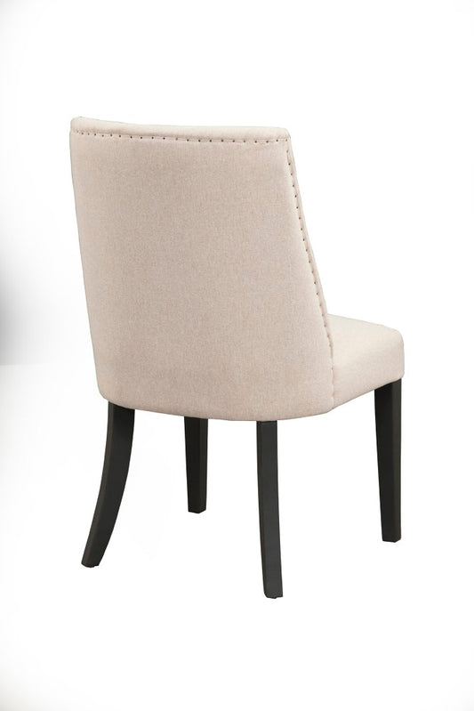 Alpine Furniture - Live Edge Upholstered Parson Chairs, Cream/Black (Set of 2) - 1968-02 veiw 3