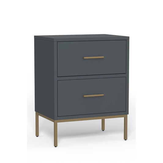 Alpine Furniture - Madelyn Two Drawer Nightstand, Slate Gray - 2010G-02 view 3