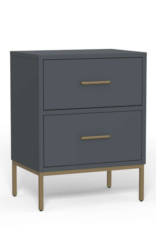 Alpine Furniture - Madelyn Two Drawer Nightstand, Slate Gray - 2010G-02 veiw 3