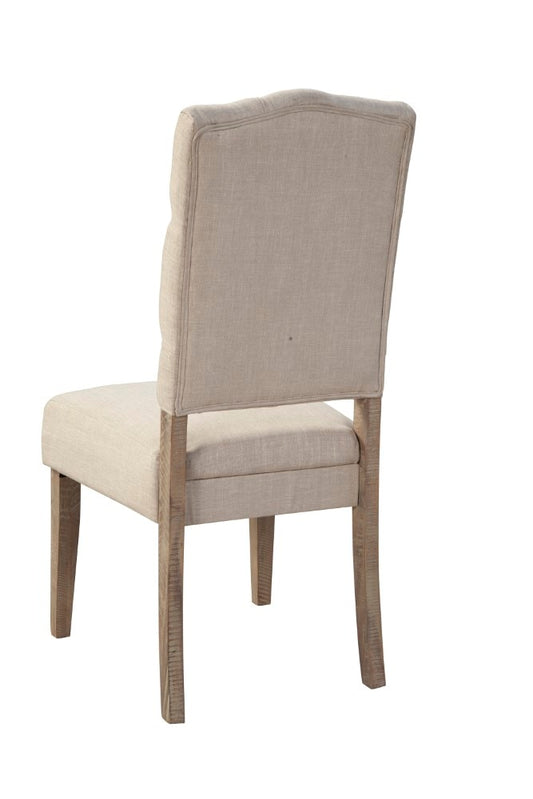 Alpine Furniture - Newberry Button Tufted Parson Chairs, Weathered Natural (Set of 2) - 2068-02 veiw 2