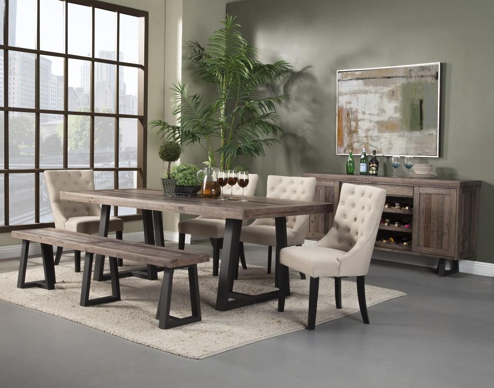 Alpine Furniture - Prairie Rectangular Dining Table, Natural/Black - 1568-01 veiw 2