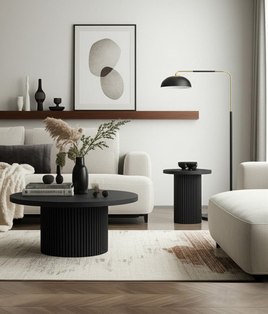 Alpine Furniture - Reba Round Cocktail Table, Black - 5868BLK-61 view 8