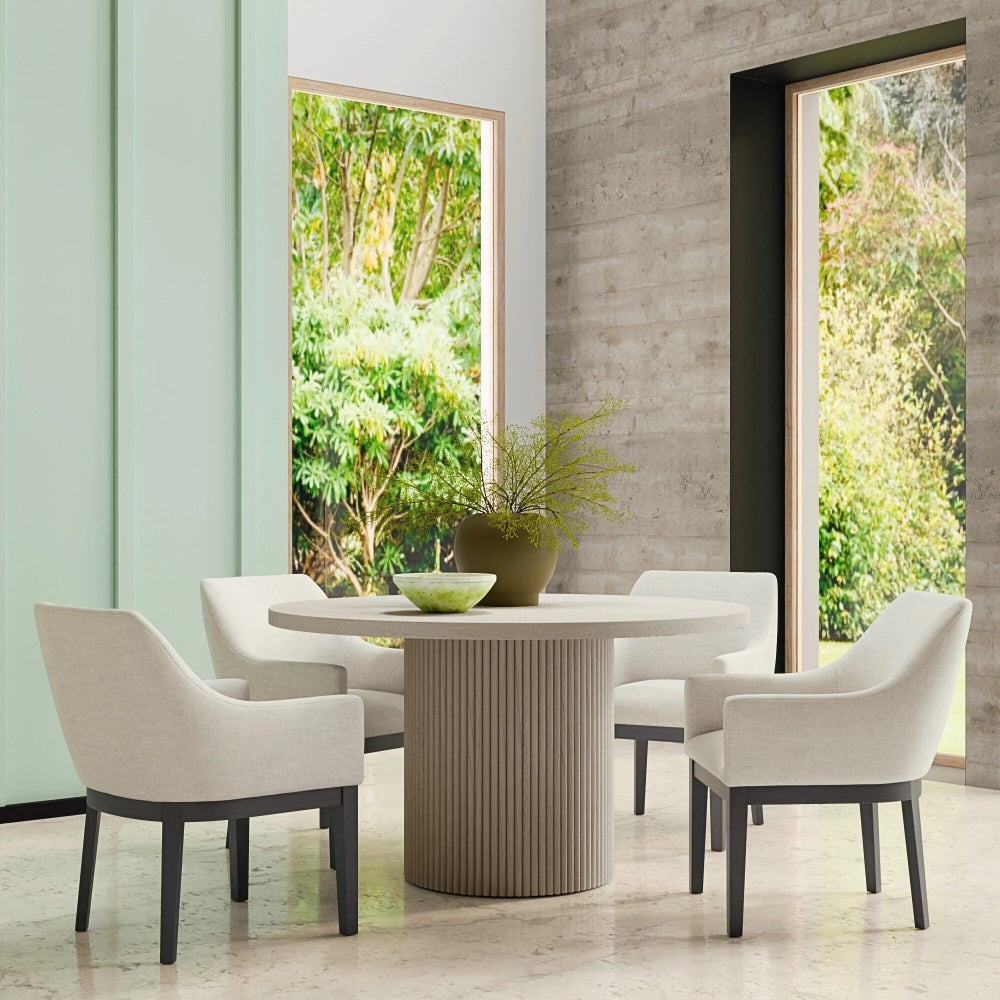Alpine Furniture - Reba Round Cocktail Table, White Wash - 5868W-61 view 8