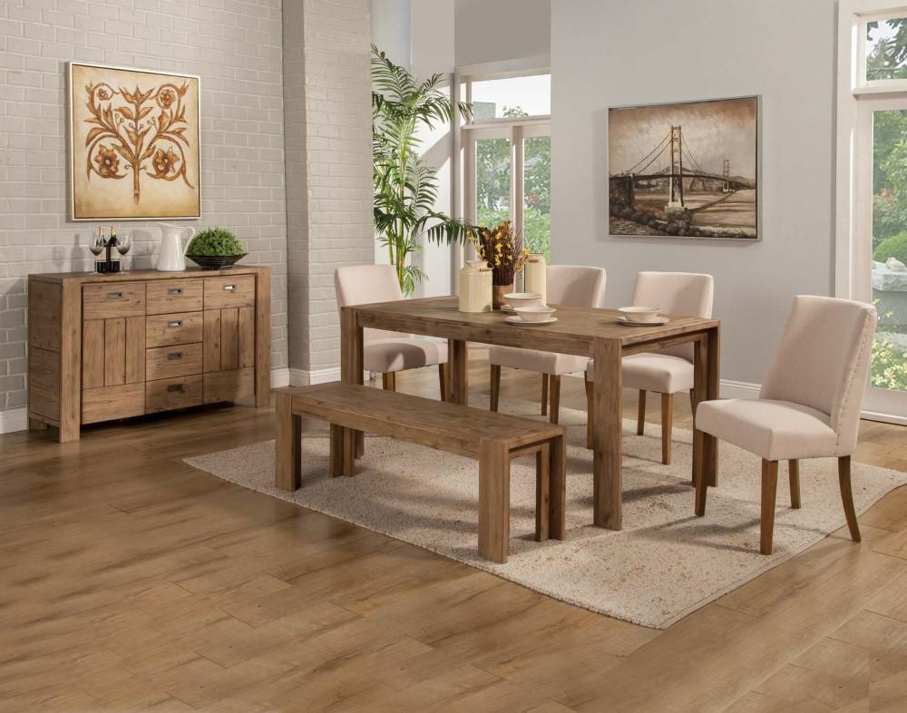 Alpine Furniture - Seashore Fixed Top Dining Table, Antique Natural - 8868-01 veiw 2