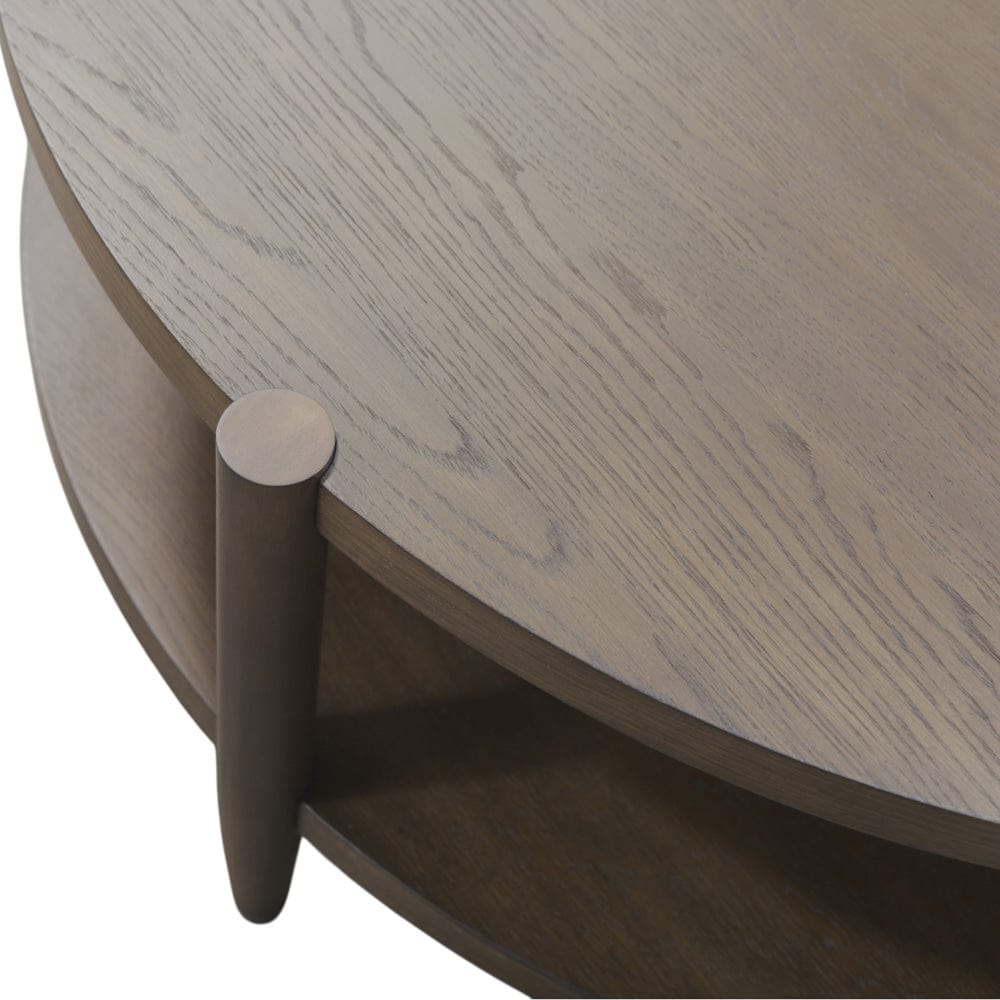 Alpine Furniture - SInclair Round Coffee Table, Walnut - 3458WAL-65 view 8